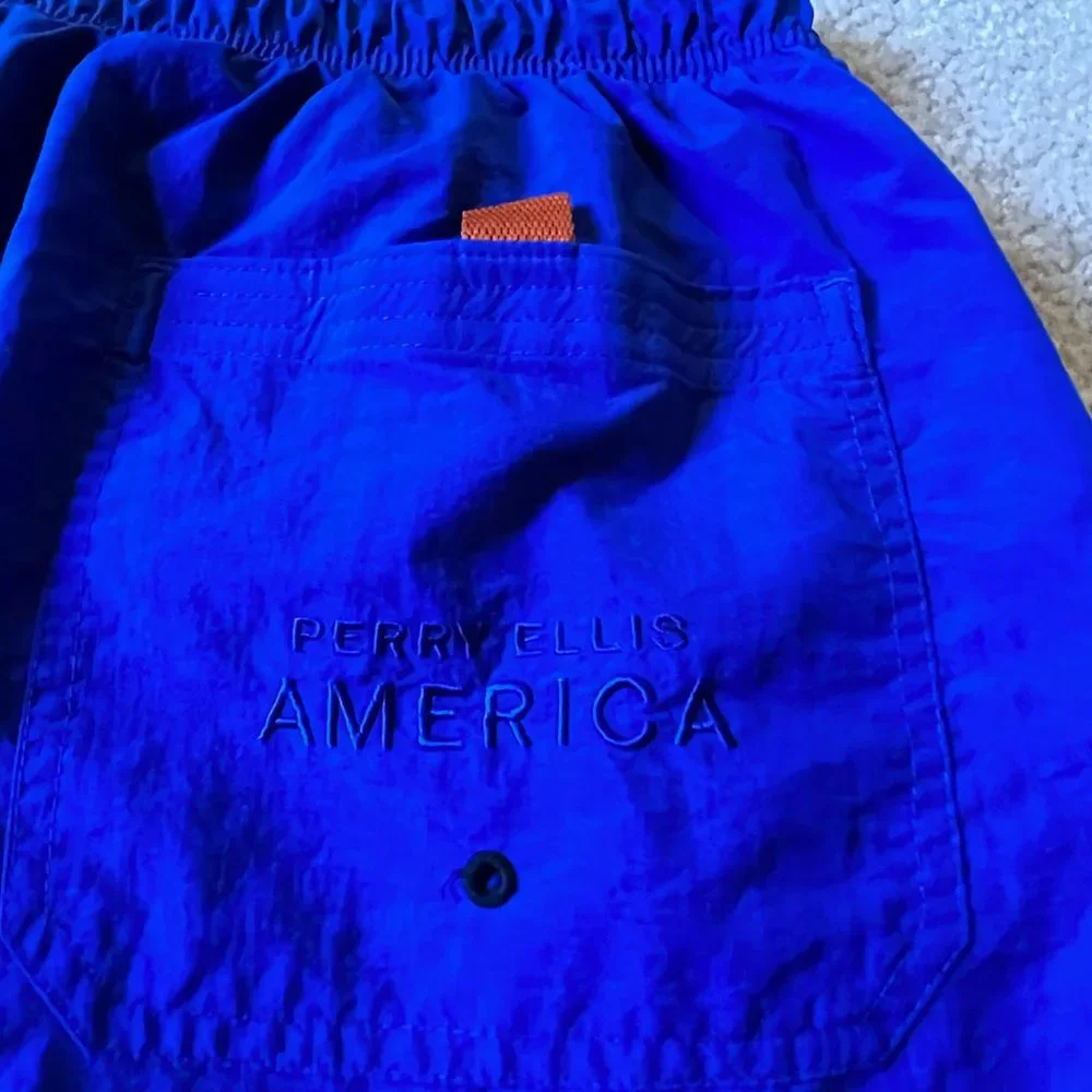 EUC 2X Men's Perry Ellis America Blue Athletic Swim Shorts